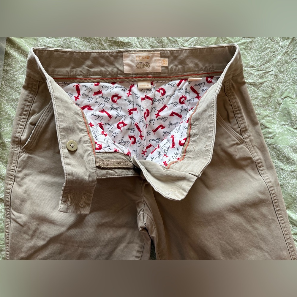 J. Crew FLEECE LINED wiener DOG “woof woof” design Favorite fit Pants